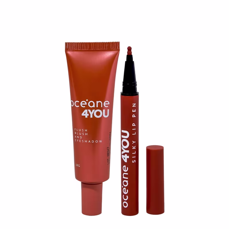 Kit Océane 4you Flush Bright Joy Blush Sombra  e Pen Mauve Caneta Delineadora Labial (2 produtos)