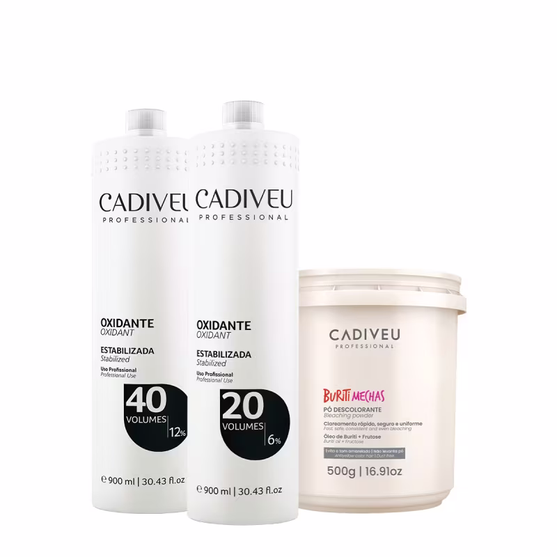 Kit Cadiveu Professional Oxidante 40v 20v e Buriti Mechas (3 produtos)