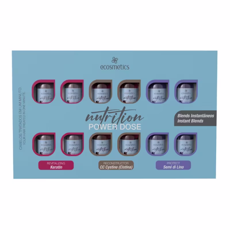 Ecosmetics Nutrition Mix Ampolas Cistina, Keratina , Semidilino 12Unidades