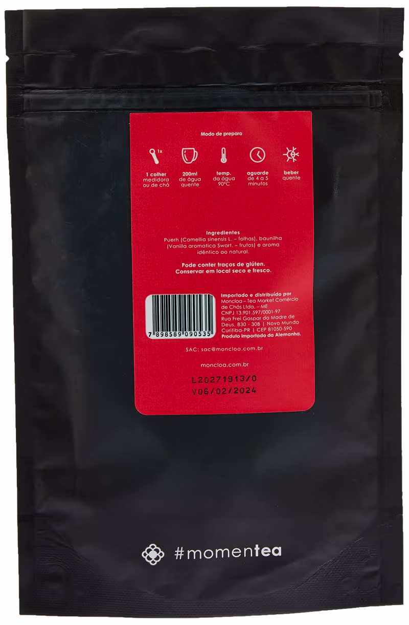 Chá Puerh Bourbon Vanilla Moncloa Lata 45g