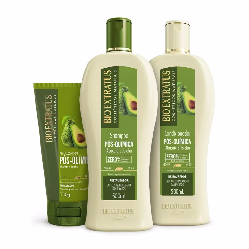 Kit Bio Extratus Pós Química 500mL Shampoo + Condicionador + Finalizador
