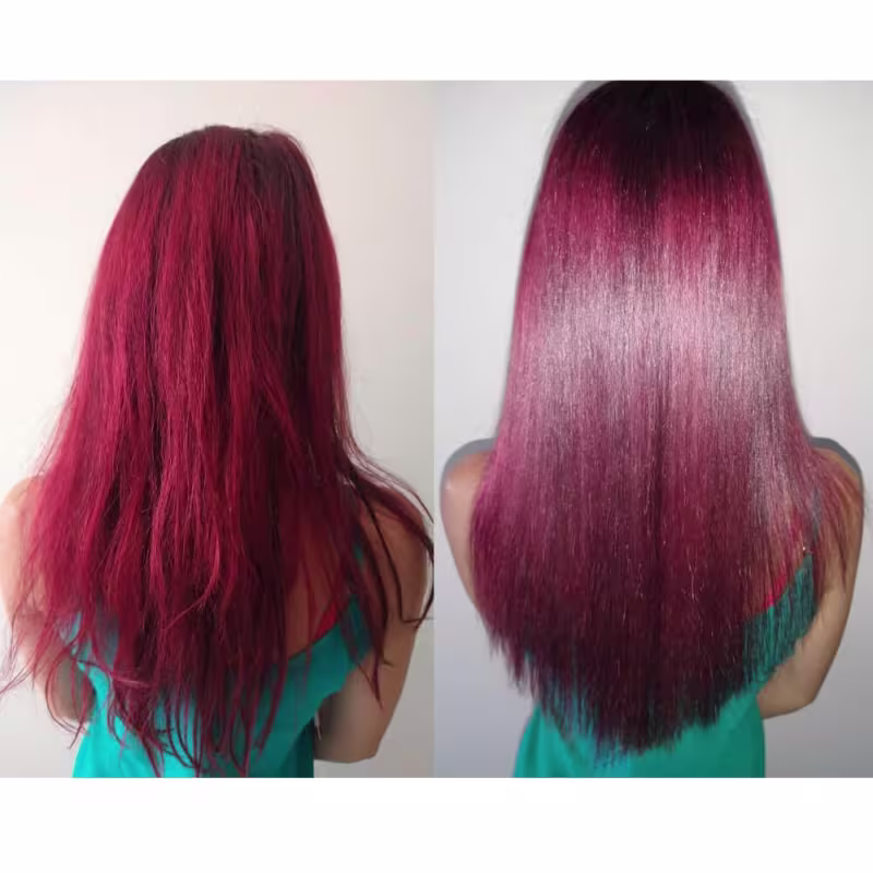 A imagem mostra antes e depois do uso do Kit Borabella