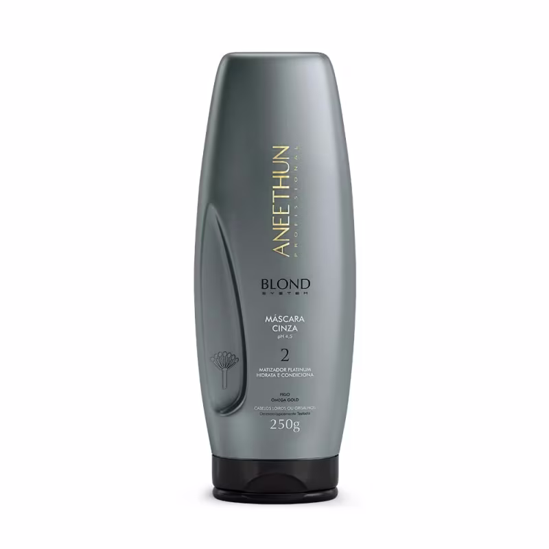 Kit Aneethun Blond System - Shampoo Matizante 300ml + Máscara Cinza 250g + Finalizador Termoativado 250g