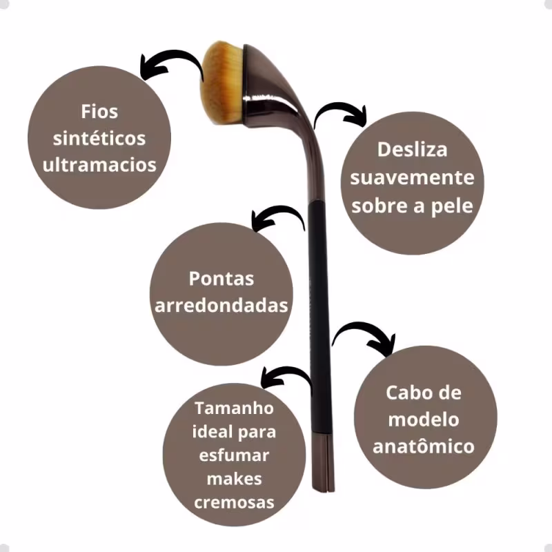 Pincel para Maquiagem Marco Boni Oval G6, 1 unidade.