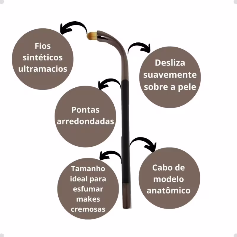 Pincel para Maquiagem Marco Boni Oval R1, 1 unidade.