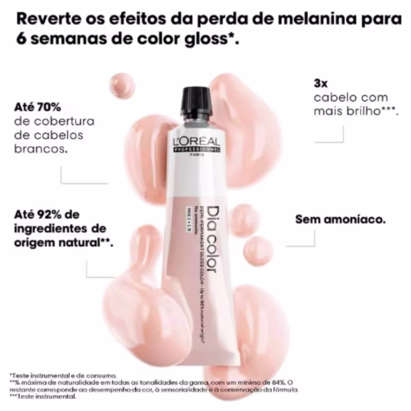 A imagem mostra o tubo de tinta e ao lado texto destaca benefícios.