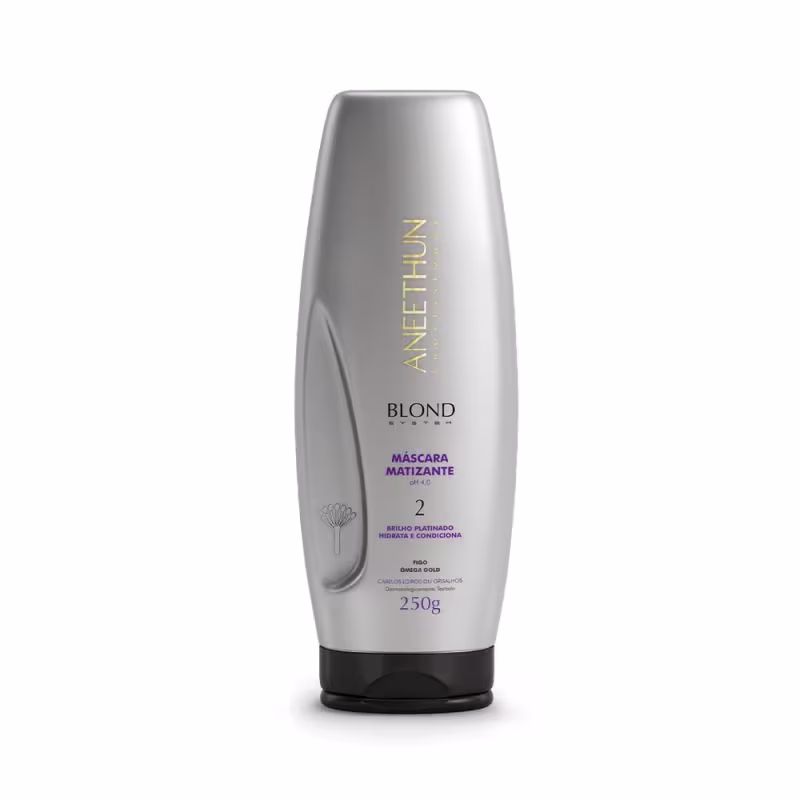 Kit Aneethun Blond System Shampoo Matizante 1L + Máscara Matizante 250g + Máscara Cinza 250g