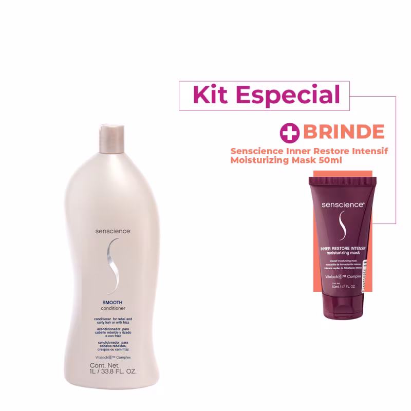 Kit Senscience Smooth Condicionador Litro e Inner Restore Intensif (2 produtos)