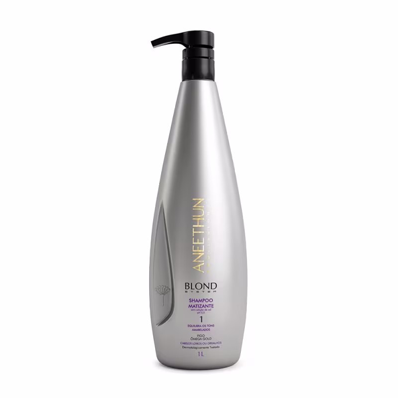 Kit Aneethun Blond System Shampoo Matizante 1L + Máscara Matizante 250g + Máscara Cinza 250g