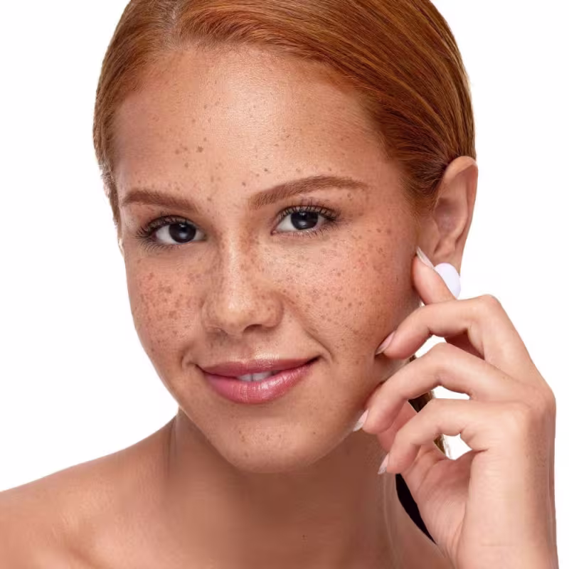 Imagem de uma modelo sorridente