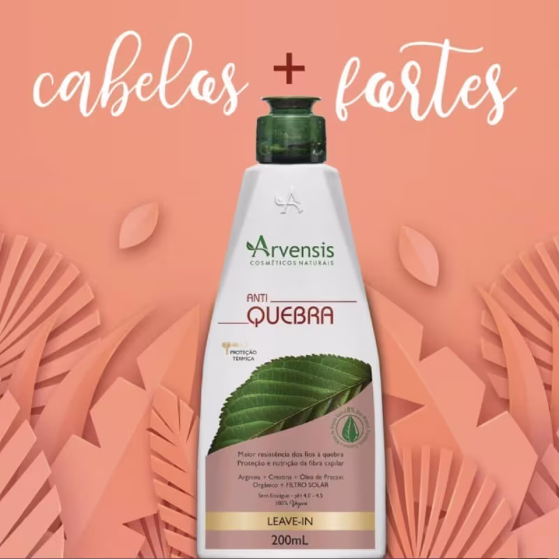 Shampoo Anti-Quebra de Arvensis Cosméticos Naturais. Volumetria 300ml.