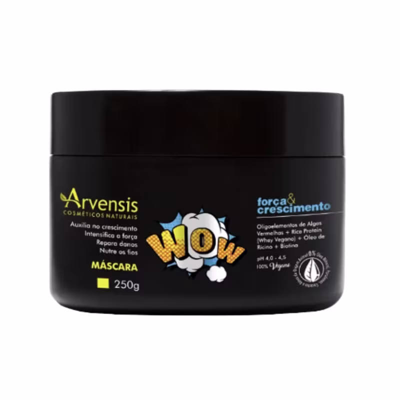 Máscara capilar Wow Força e Crescimento de Arvensis. Volumetria 250g