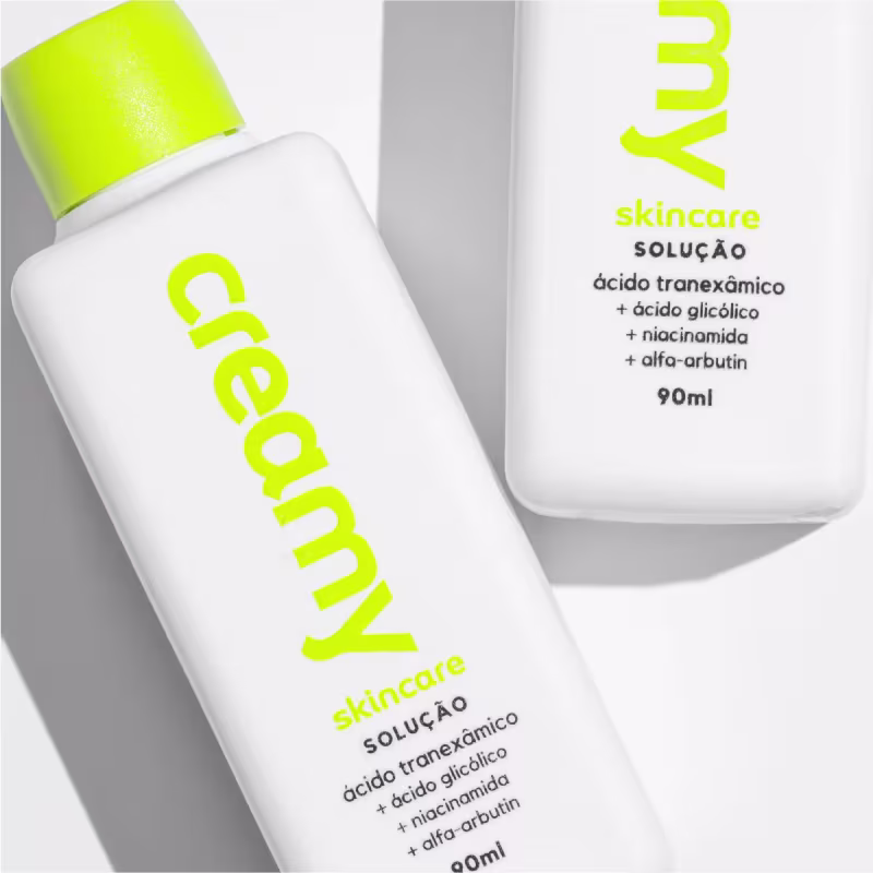 Kit Creamy Ácido Glicólico Redutor de Linhas e Ácido Tranexâmico Solução Tônico Facial (2 produtos)
