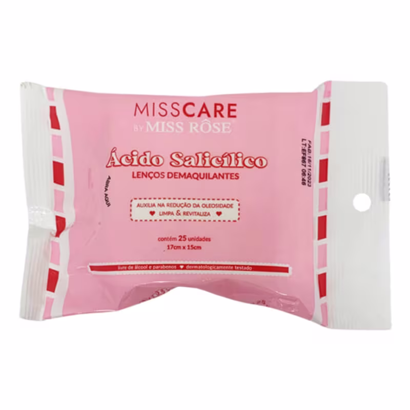 Lenço Demaquilante Ácido Salicílico Miss Rôse MR029