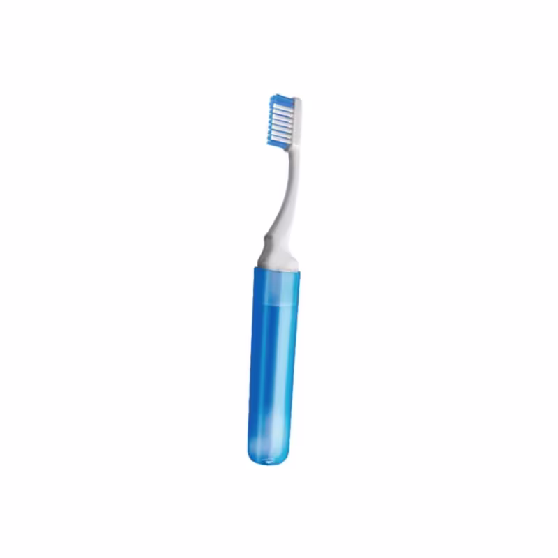 Escova que Vira Estojo DentalClean Pop Viagem (Macia) - Azul