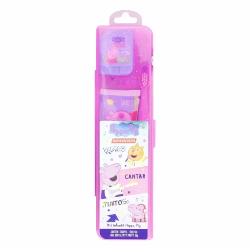 Kit Dentalclean Peppa Pig Premium Rosa (3 Produtos)