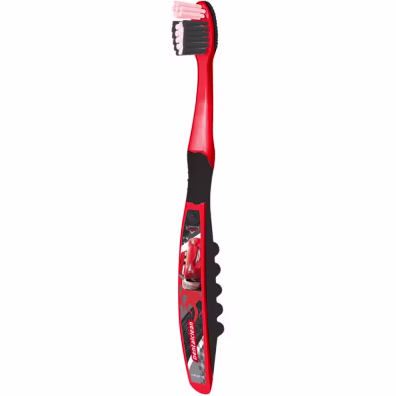 Kit Dentalclean Carros Escova de Dente Infantil + Estojo Vermelho (2 Produtos)