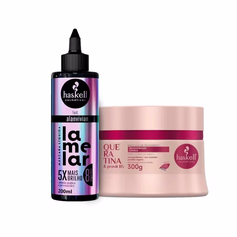 Kit Haskell Lamelar + Queratina & Provit B5, 2 produtos.