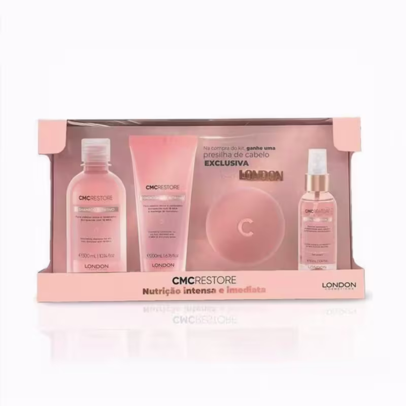 Kit CMC Restore Home Care Shampoo + Condicionador + Máscara + Protetor Térmico London Cosméticos