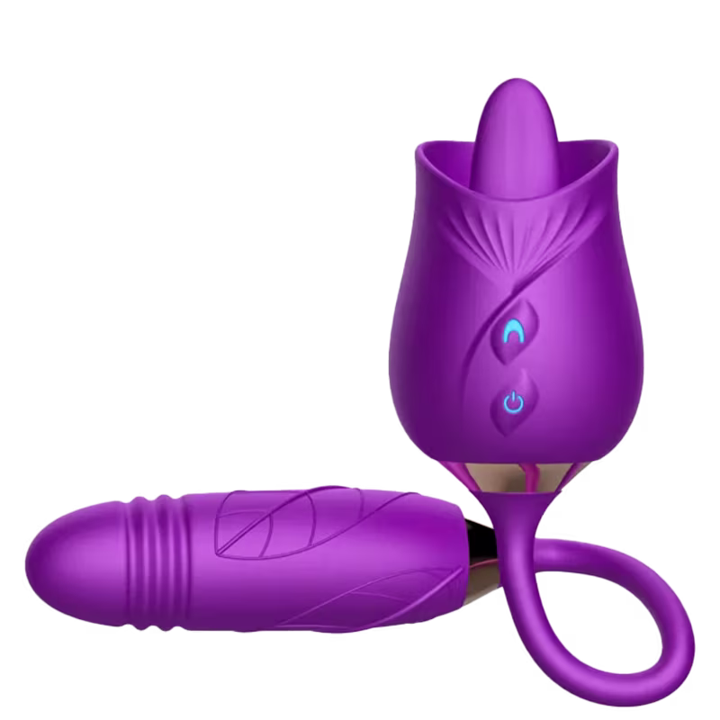 Vibrador Clitoriano e Vai e Vem Língua Daisy Roxo de Désir Atelier.