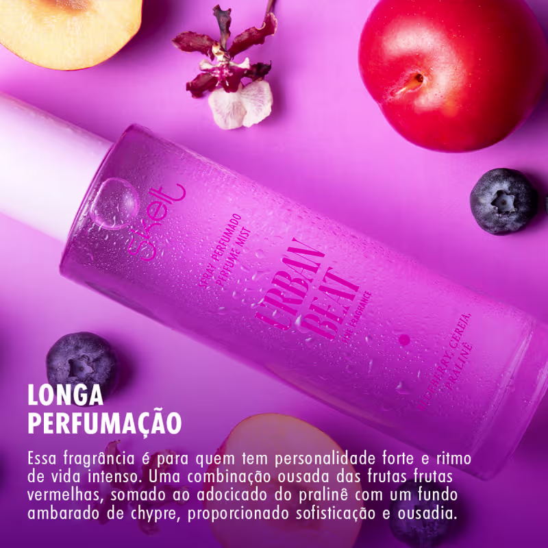 Kit Skelt Red Carpet Glow Iluminador Urban Beat Hidratante Corporal e Perfume Mist Spray  (3 produtos)