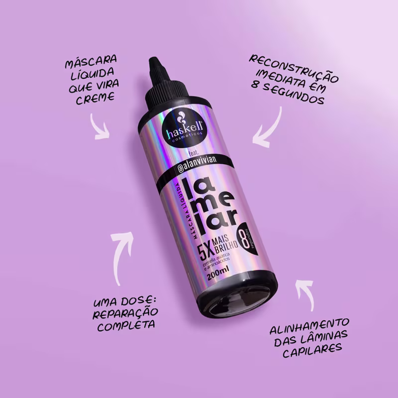 Kit Haskell Cavalo Forte Shampoo Condicionador Leave-in e Lamelar Máscara líquida (4 produtos)