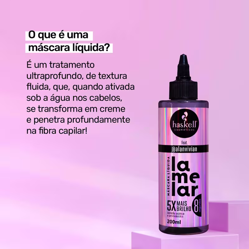 Kit Haskell Cavalo Forte Shampoo Condicionador Leave-in e Lamelar Máscara líquida (4 produtos)