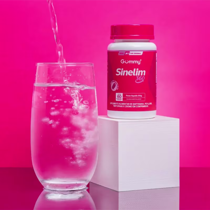 Gummy Sinelim 360 60 Capsulas (Quitosana, Psyllium, Cromo) Emagreca Com Saude Homem E Mulher