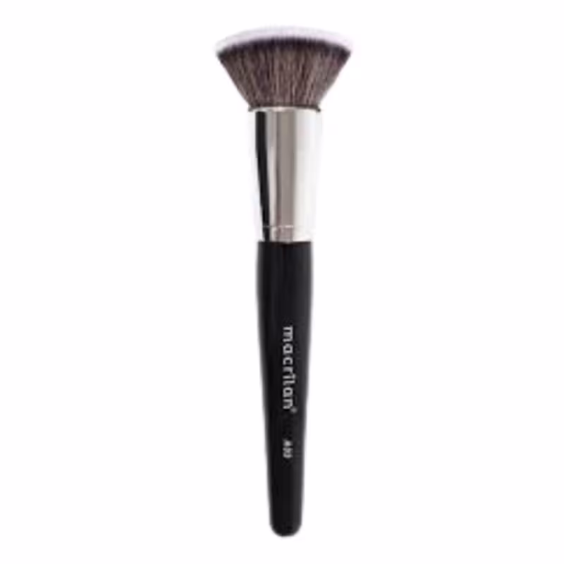 Pincel Profissional Para Base Linha Max Macrilan A32 +Pincel A03 profissional kabuki reto