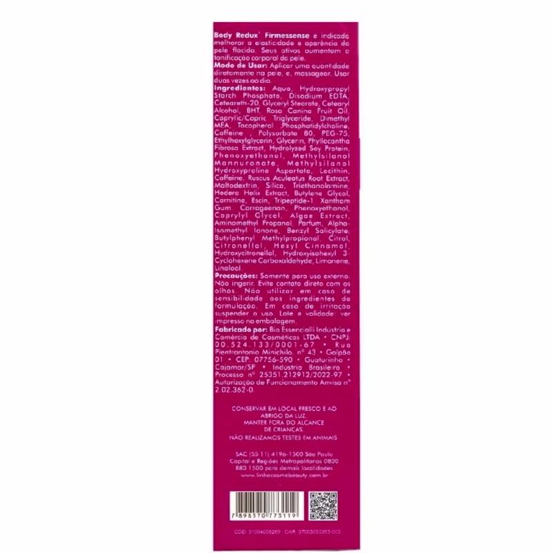 Body Redux Firmessense Dmae 20%10hs Cosmobeauty Tonifica, Dá  Firmeza e Elasticidade  a Pele 150g