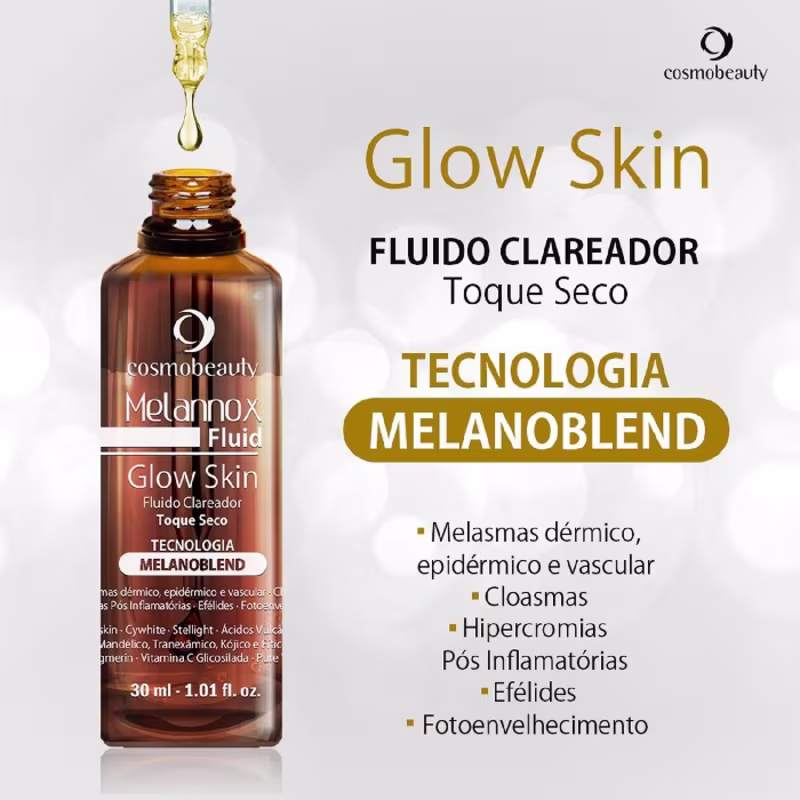 Melannox Fluid Glow Skin, Cosmobeauty, Sérum Clareador De Melasma Ultraconcentrado 30ML