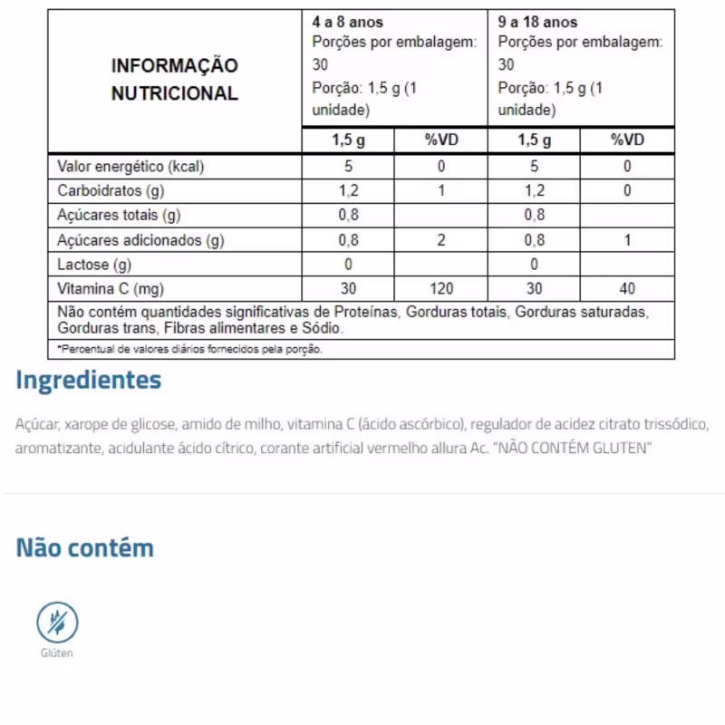 Milmune Vitamina C Galinha Pintadinha Sabor Morango 30 Gomas