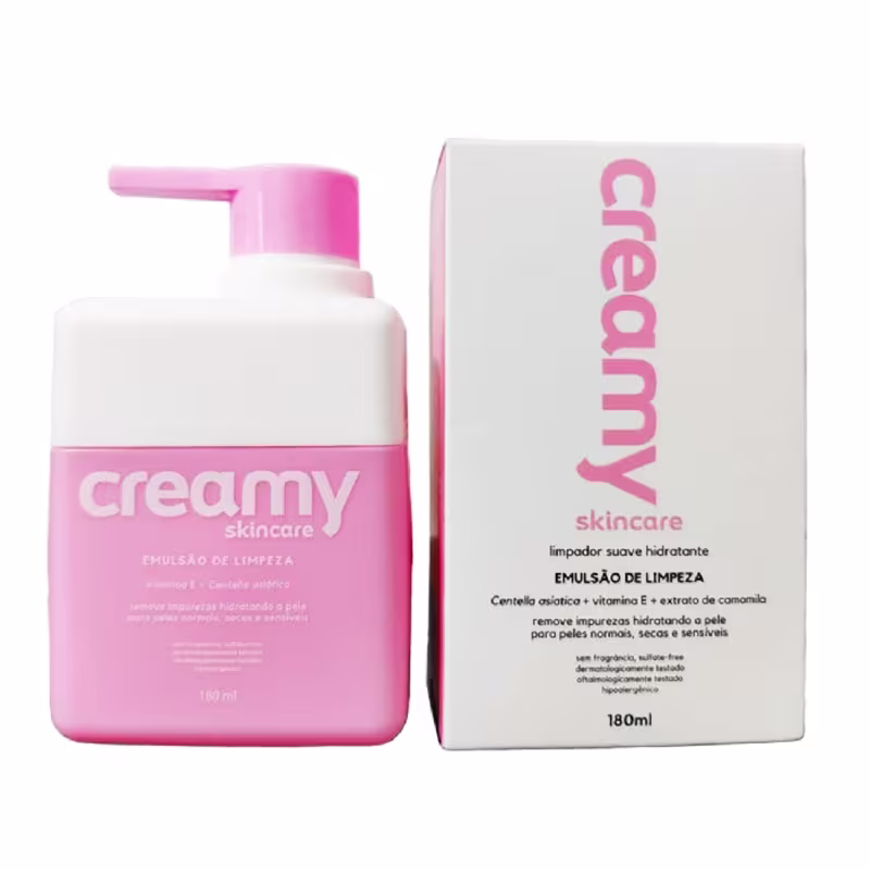 Emulsão de Limpeza Limpador Suave Hidratante 180mL- Remove Impurezas, Reduz Oleosidade, Não Resseca