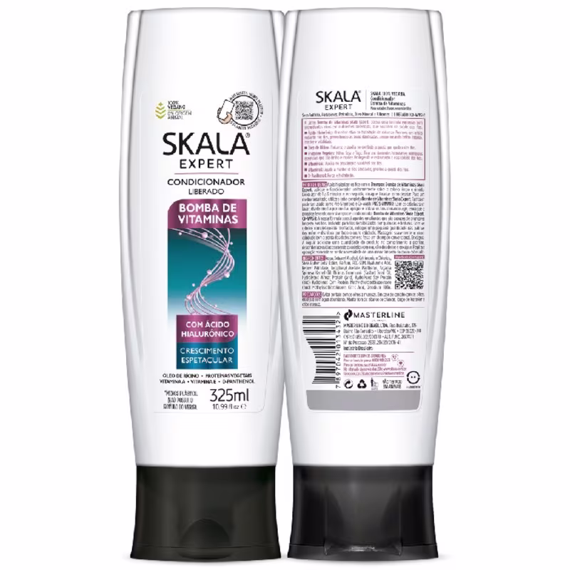 Kit Sh+Cond Bomba de Vitaminas Com Hialuronic , Skala, Expert s/ Sal,Crescimento Espetacular, 700ML