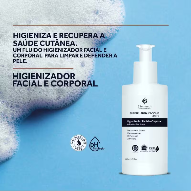 Ellementti Dermocosméticos Superfusion Vaccine - Sabonete Facial e Corporal 200ml