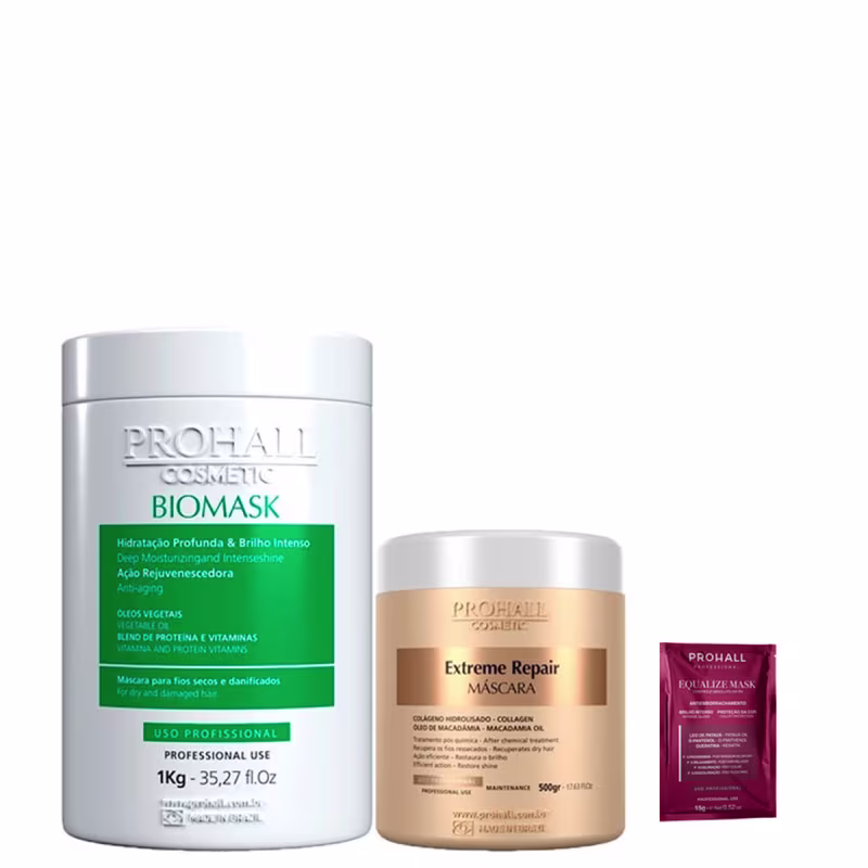 Kit Máscara Biomask Hidratação e Extreme Nutrição Prohall