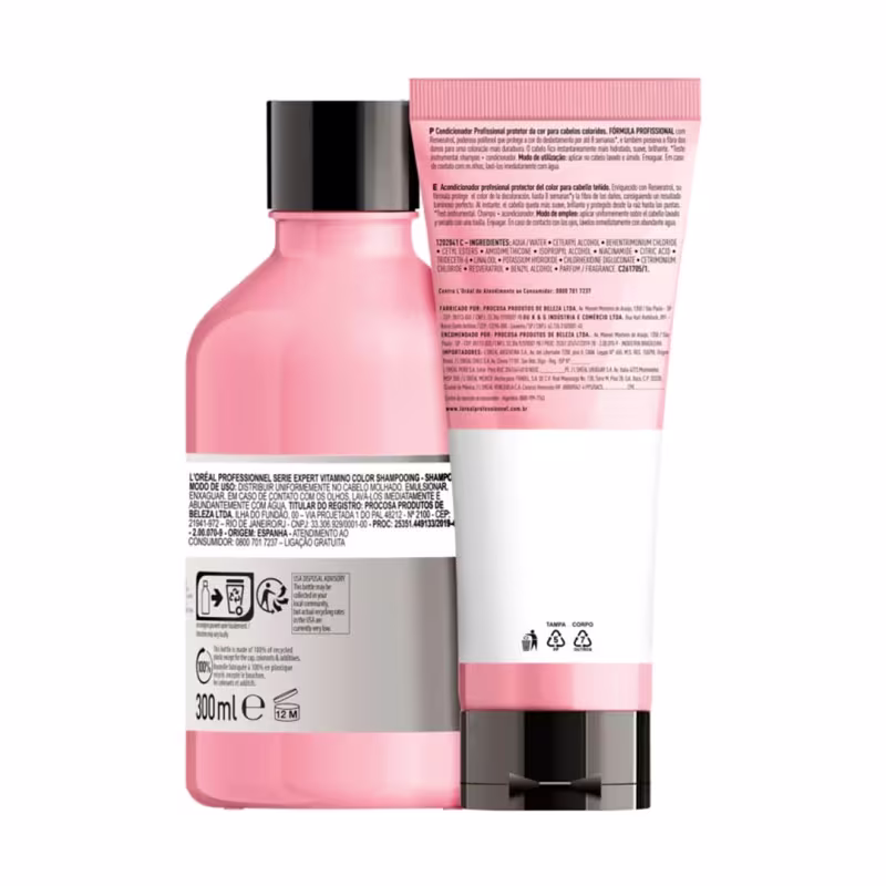 Verso dos produtos contendo informações de uso, fórmula e etc.