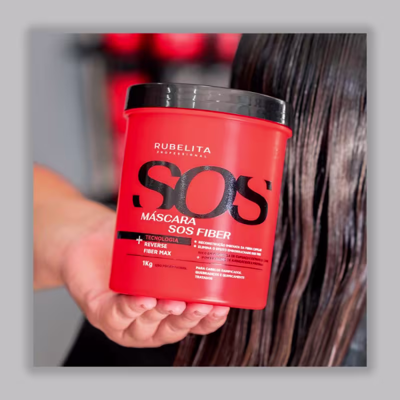 Máscara SOS Fiber 1Kg Rubelita Anti Emborrachamento Capilar