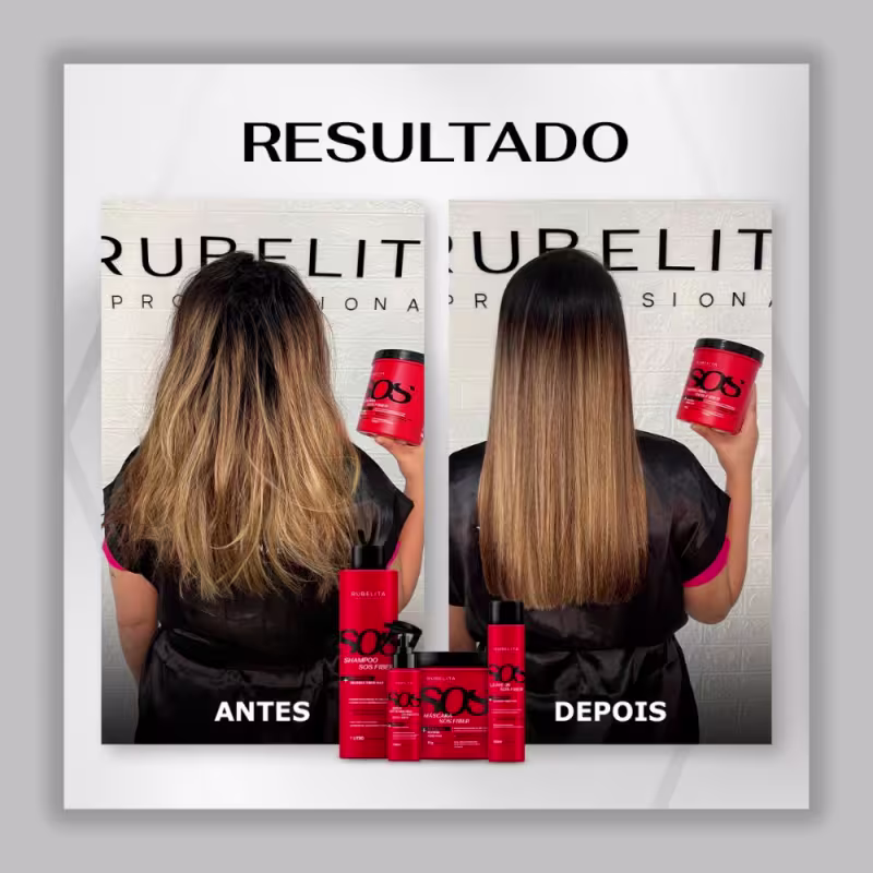 Máscara SOS Fiber 1Kg Rubelita Anti Emborrachamento Capilar