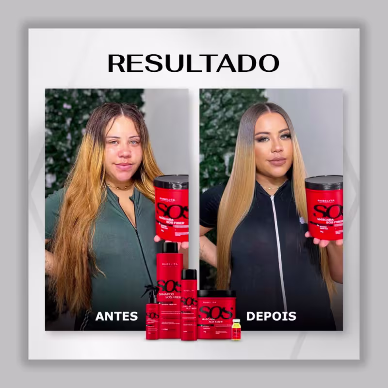 Máscara SOS Fiber 1Kg Rubelita Anti Emborrachamento Capilar
