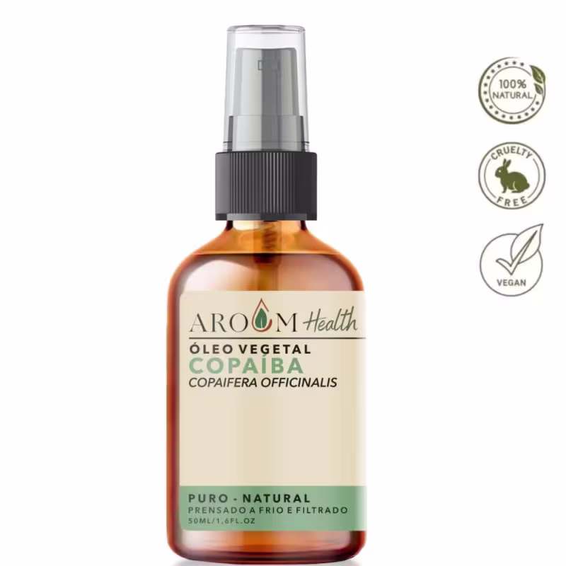Óleo Vegetal  puro de Copaíba ( Bálsamo) puro - 50 ml Aroom Health