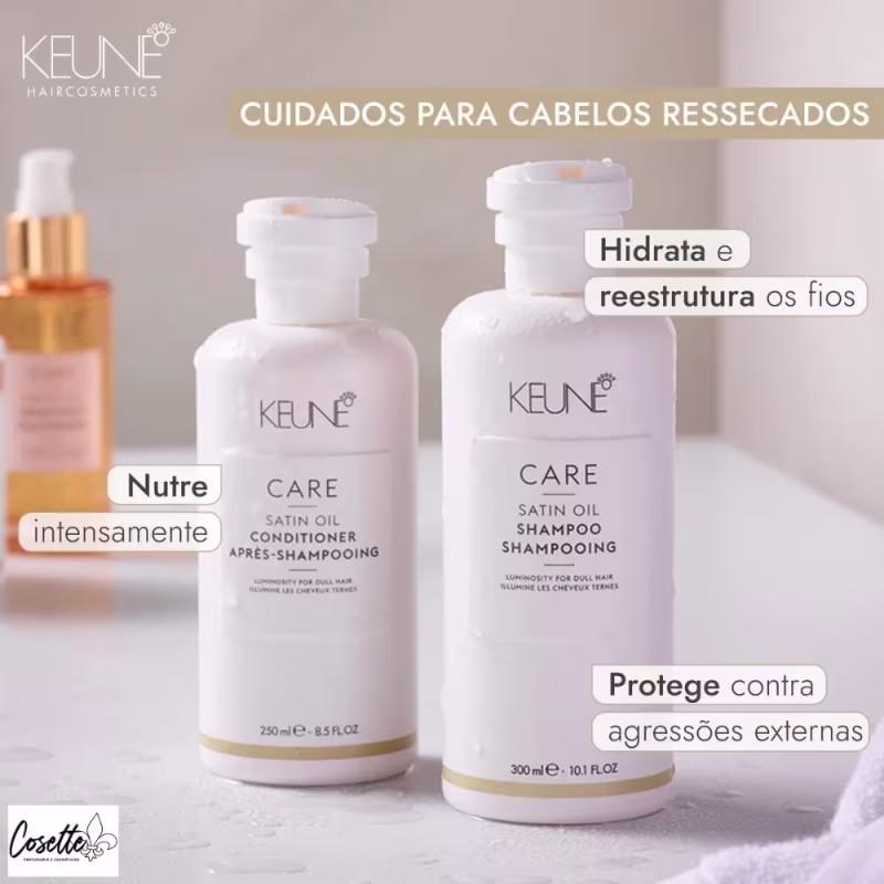 Kit Keune Care Satin Oil Shampoo 300ml + Condicionador 250ml + Máscara 200ml