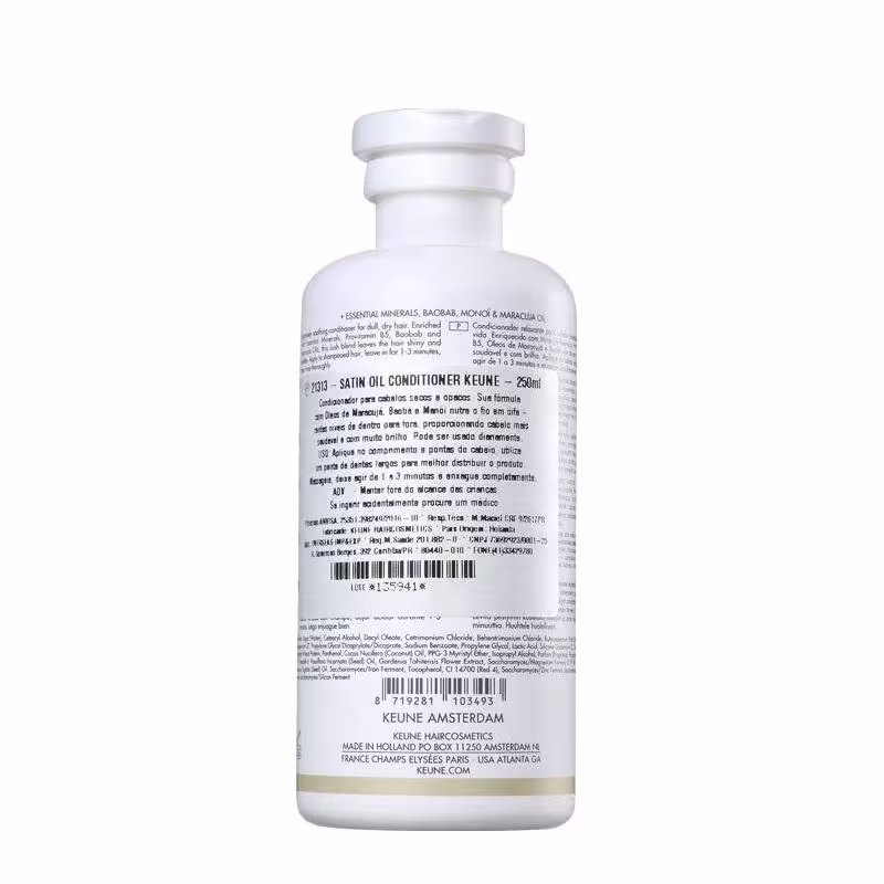 Kit Keune Satin Oil Shampoo 300ml + Condicionador 250ml + Óleo 95ml