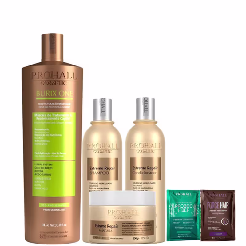 Progressiva Vegana 1L e Kit Nutrição Extreme Repair Prohall