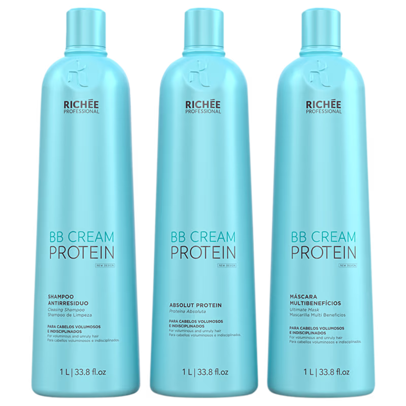 Kit Richée Professional BB Cream Protein Salon, 3 produtos.