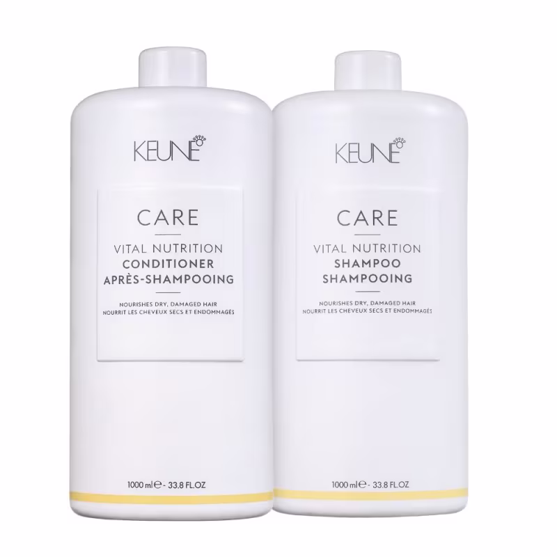 Kit Keune Care Vital Nutrition Shampoo 1000ml e Condicionador 1000ml + Satin Oil 95ml