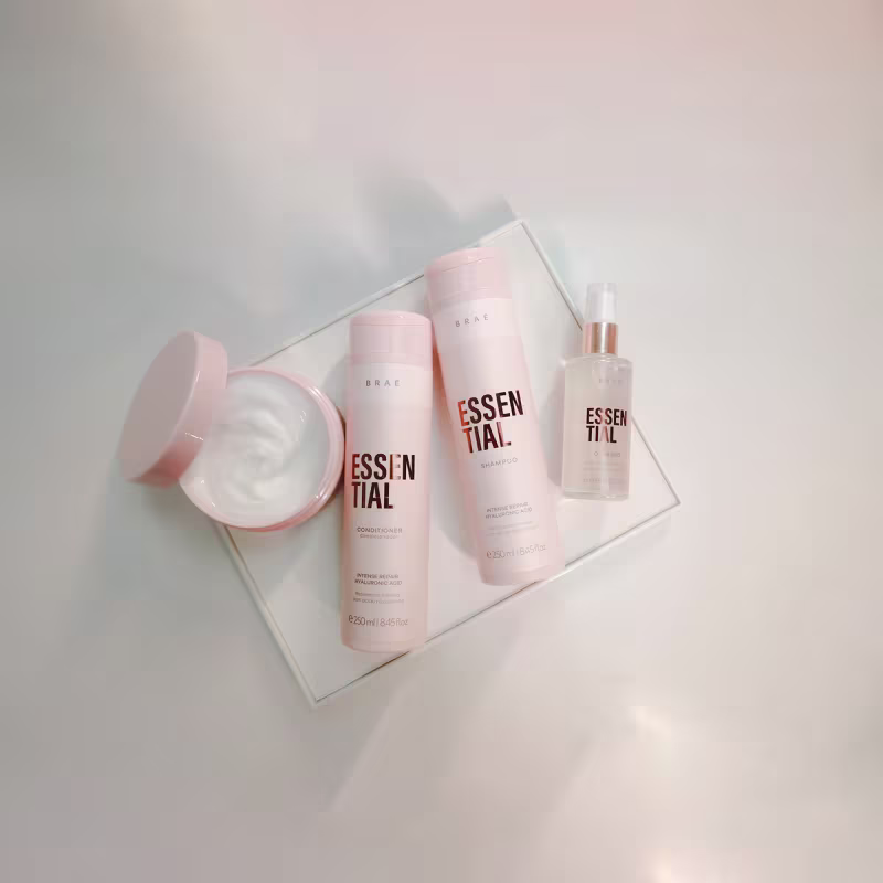 Kit Braé Essential Shampoo Condicionador Fluído Reparador e Ampola Capilar (4 produtos)