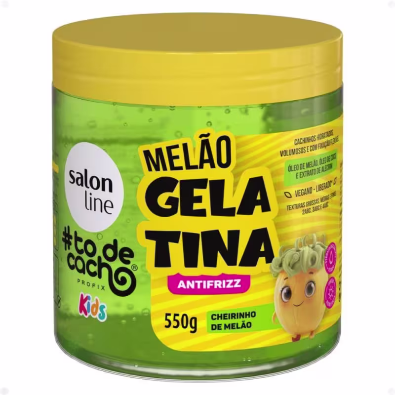 Kit Salon Line Kids 1 Creme para Pentear e 1 Gelatina Antifrizz Melão