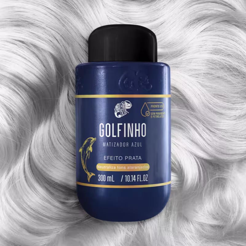 Máscara Matizadora Kamaleão Color Golfinho Matizador Azul Efeito Prata, 300ml.