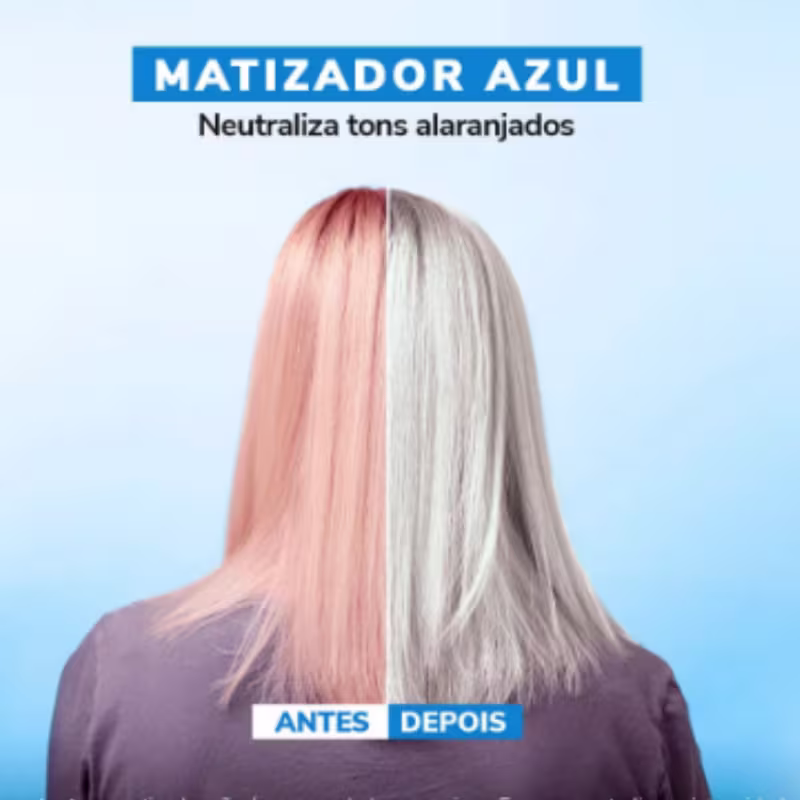 Máscara Matizadora Kamaleão Color Golfinho Matizador Azul Efeito Prata, 300ml.